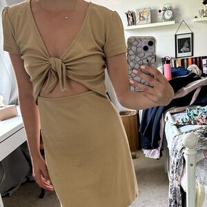 Cotton tan dress